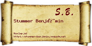 Stummer Benjámin névjegykártya