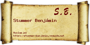 Stummer Benjámin névjegykártya